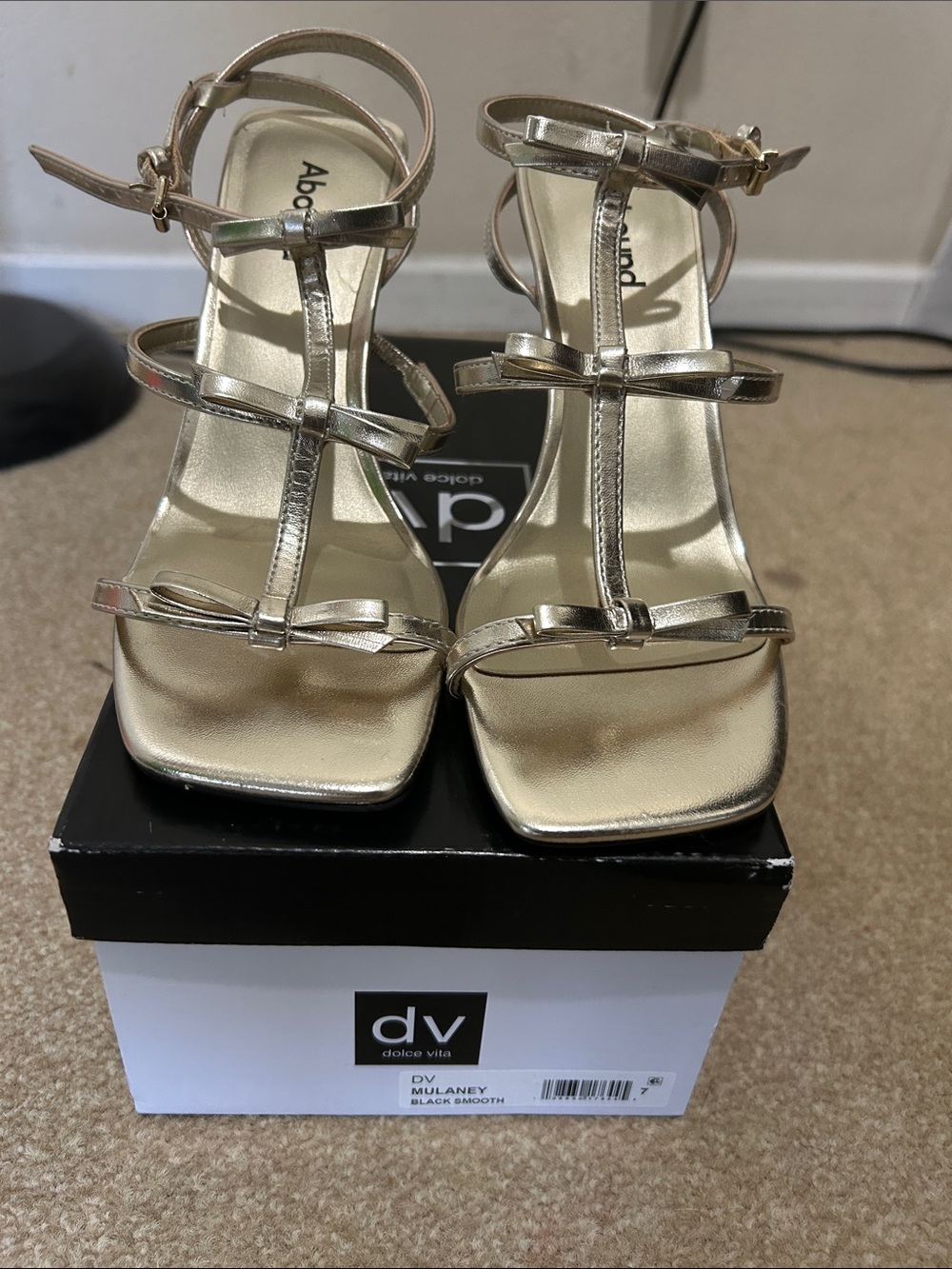 Dolce Vita Metallic Gold Strappy Heeled Sandals